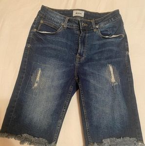 Boys Hudson distressed denim shorts
